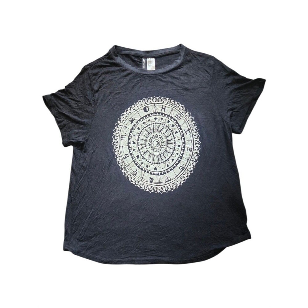 H&M Divided Black Zodiac Croped Top - M